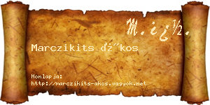 Marczikits Ákos névjegykártya